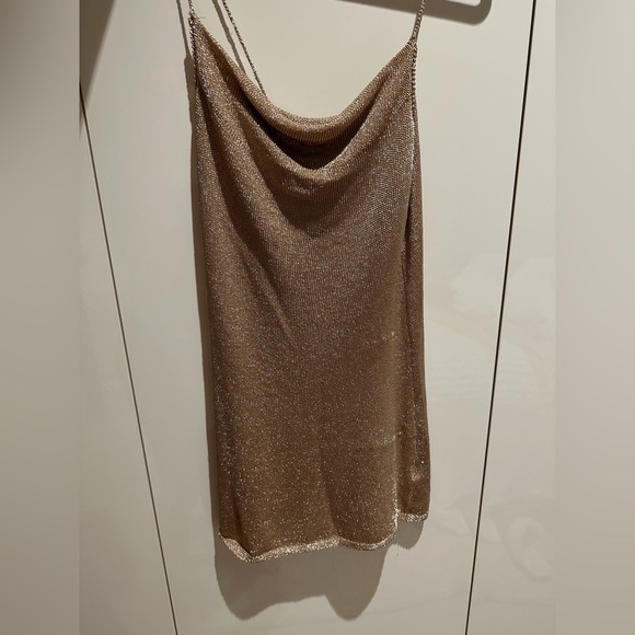 TopShop rose gold metallic like dress - Picture 2 of 3